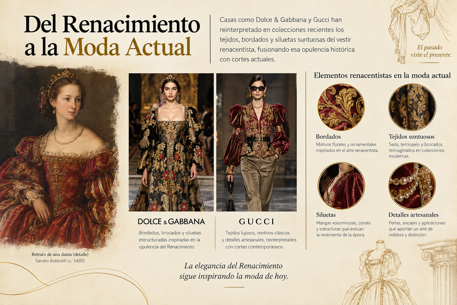 Ejemplo de influencia del Renacimiento en la moda actual