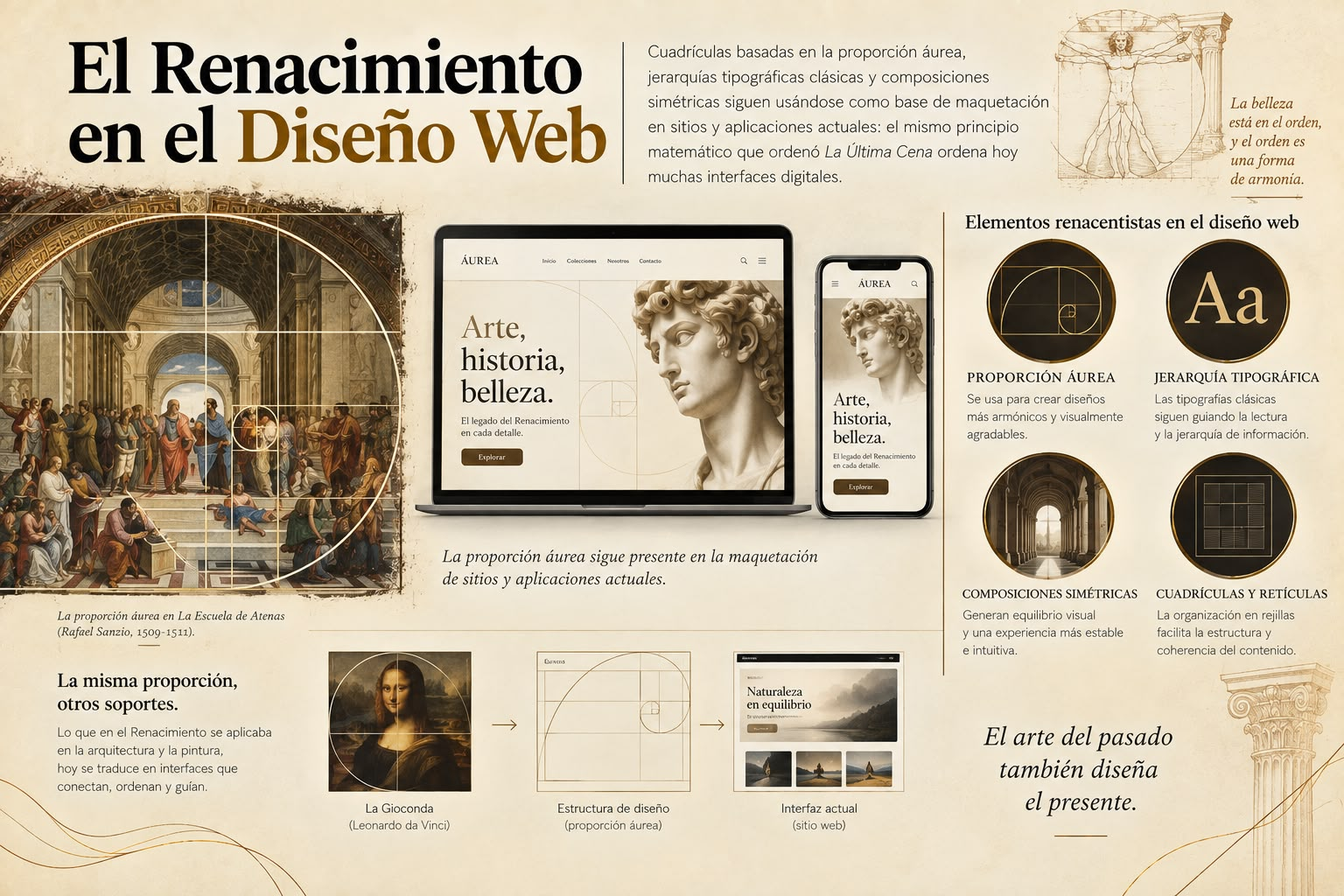 Ejemplo de influencia del Renacimiento en el diseño web actual